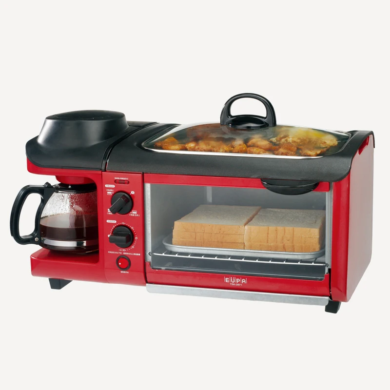 220V Multifunction 3 In1 Breakfast Machine Toaster Oven Electric Frying Pan Coffee Maker ...