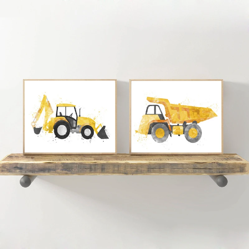 Watercolor dump truck print