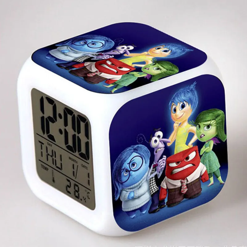 Фильм наизнанку будильник светодиодный свет 7 цветов изменить электронные настольные часы Saat Relogio де Меса стол квадратный цифровые часы