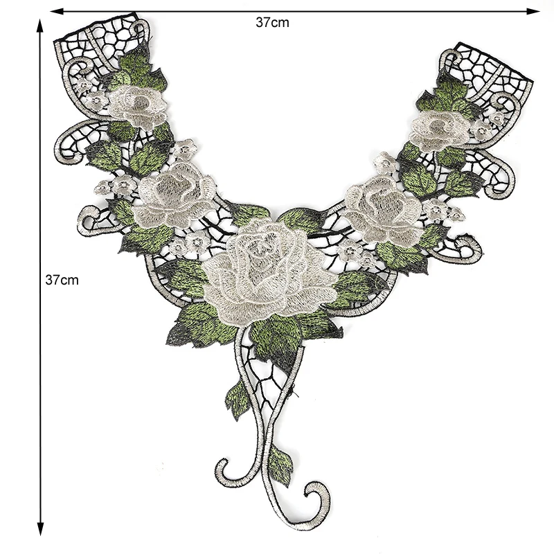 Цветок цветочного гипюра с ложным воротником кружевной кокеткой, без рукавов, отделка вышитое, на шею аппликация вышивка ручной работы производят классический вышитым воротником 23 стиля