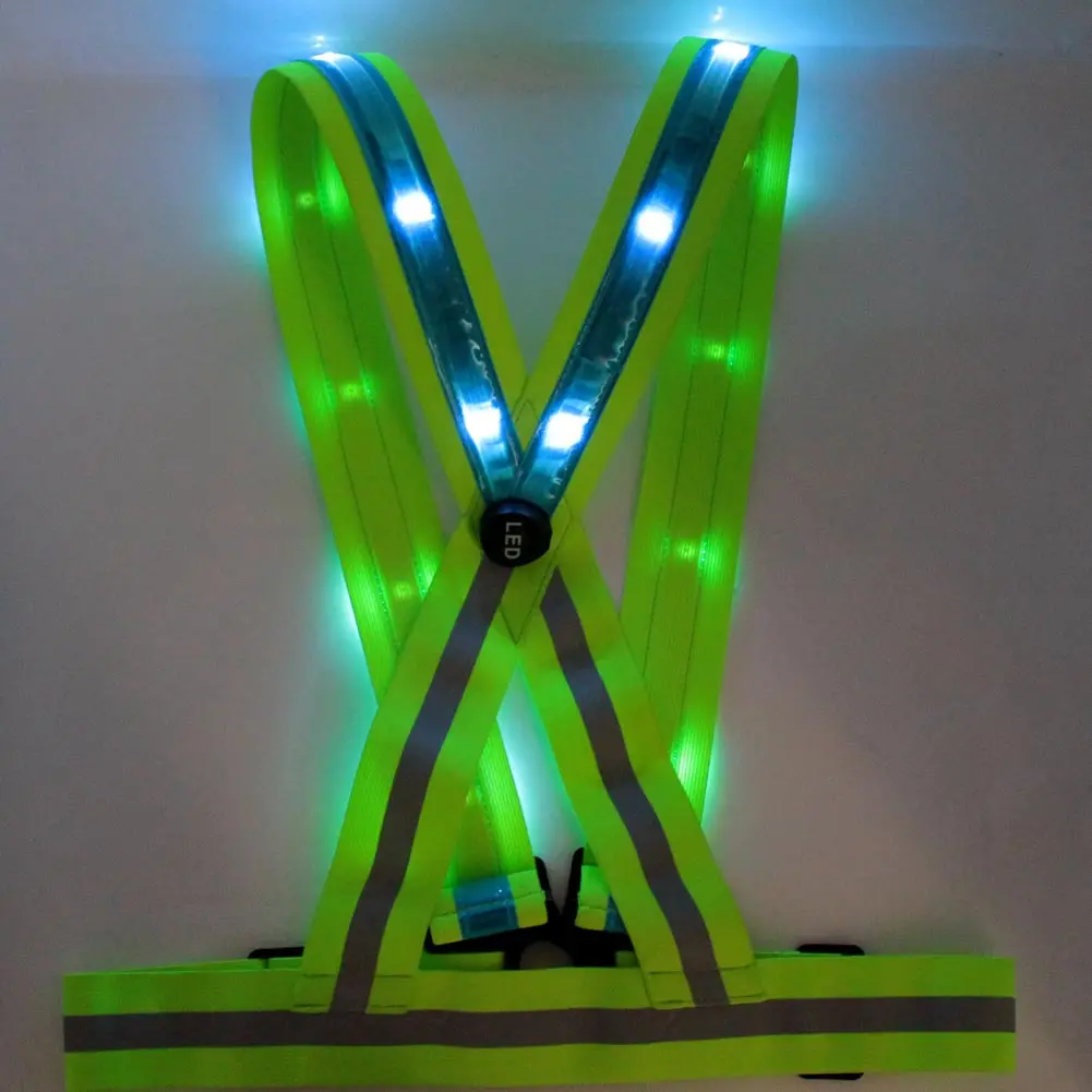 Регулируемая светодиодная лента светоотражающий пояс; Безопасность жилет Бег Велоспорт Sprot ночной Светильник USB Перезаряжаемый зеленый/белый/красный/синий