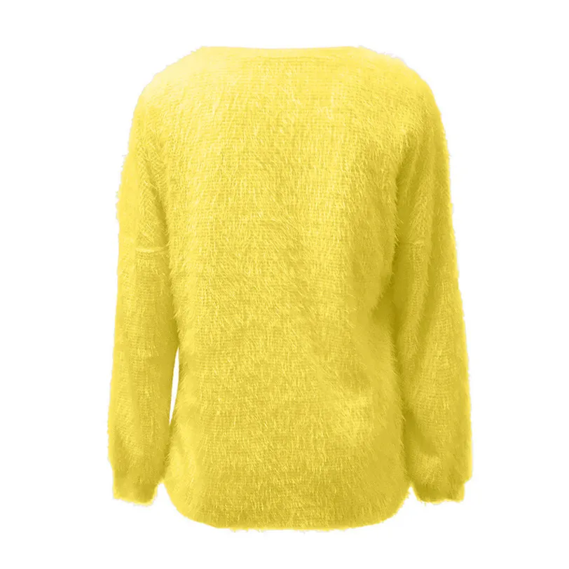 Candy Colors Pullover Plus Size Loose Knitted Sweater Warm Latern Long Sleeve Sweater Casual Solid Jumpers Ladies #F#40NV01 (16)