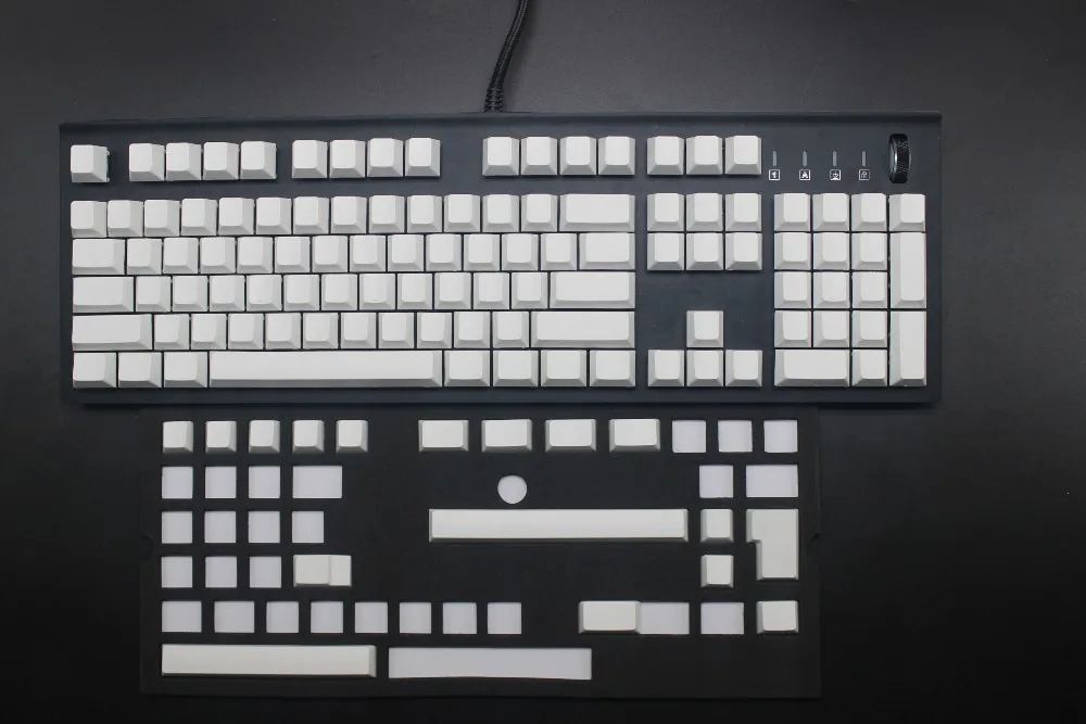 

White Gray Cherry Profile 121 Key ANSI ISO Smooth Feeling Blank PBT Keycap For Cherry MX Switches Mechanical Keyboard