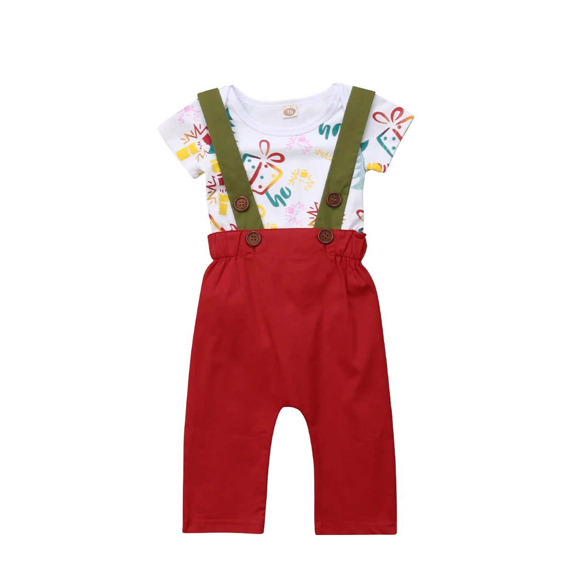 baby boy red pants with suspenders