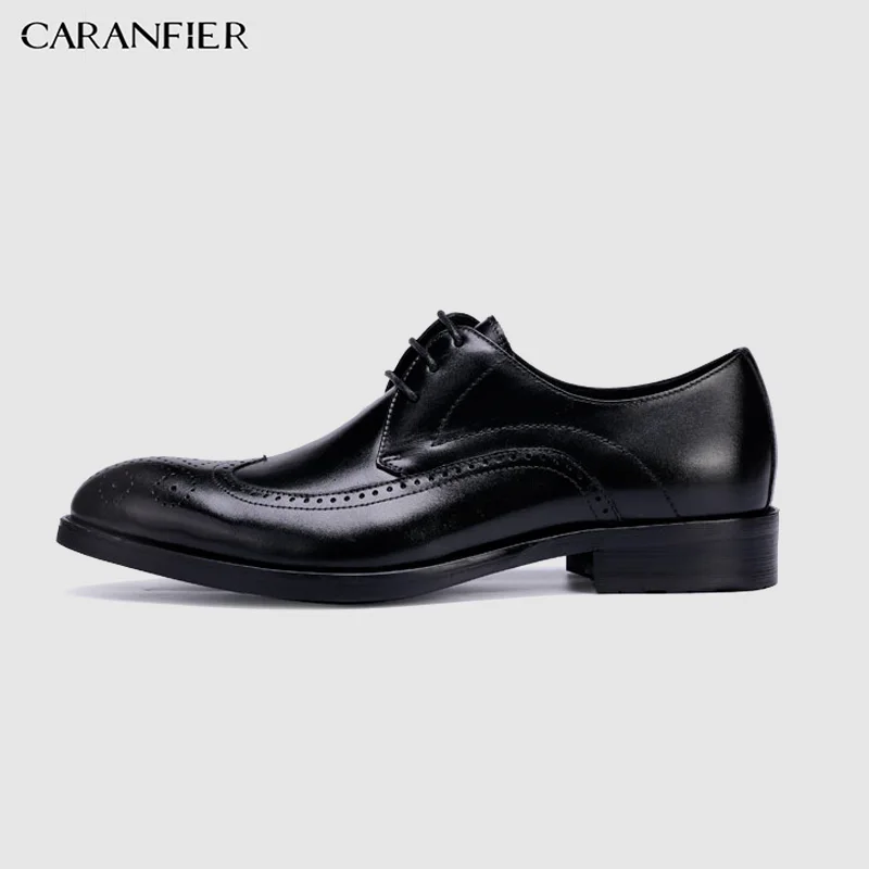 Мужские классические туфли CARANFIER из натуральной кожи однотонные повседневные