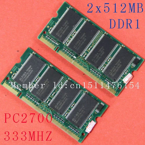 Notebook memory 1GB 2X512MB PC2700 DDR333MHZ  200PIN SODIMM 333mhz Laptop Memory SO-DIMM Notebook RAM NEW Free shipping