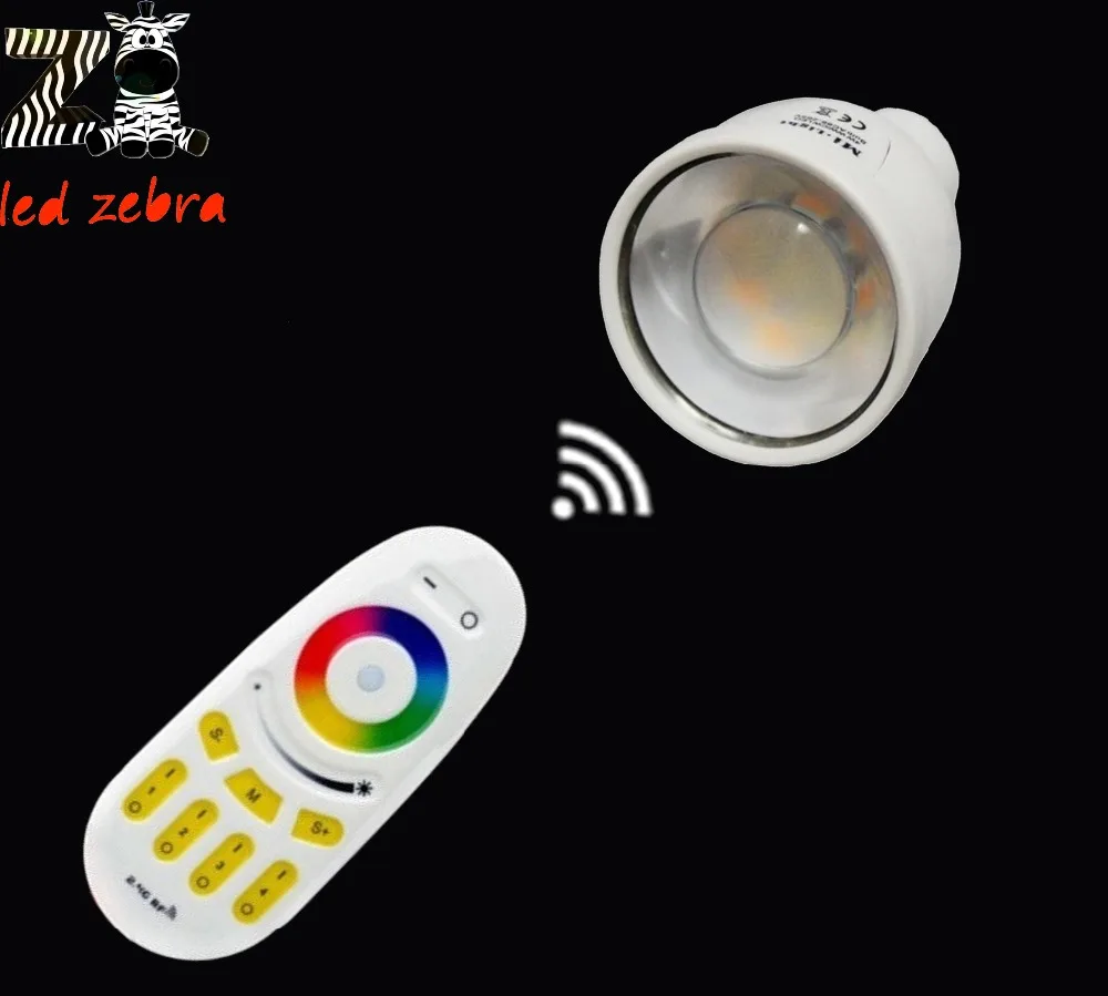 

mi.light 2.4G 4w GU10 led bulb,rgbw rgbww led lamp AC85-265V+rgbw wireless rf remote controller for rgbw rgbww led bulb