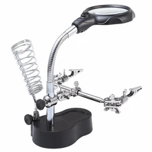 Welding Magnifying Glass with LED Light 3.5X-12X lens Clip Loupe Desktop Lamp Magnifier Glasses Third Hand Soldering Repair Tool magnifier phone repair platform station universal clamp form magnifying glass desktop holder soldering repair tool
