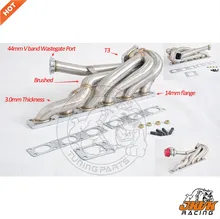 Jkvk racing escovado 3.0mm de aço inoxidável 321 montagem superior t3 t04e turbo manifold para e36 325i 328i gt35 1992- 1998