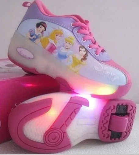 Новые детские беговое колесо обувь светодиодный освещенные Повседневное роликовые коньки модная детская одежда спортивная одежда для девочек и мальчиков, верхняя одежда с героями мультфильмов Повседневное обуви - Цвет: as picture