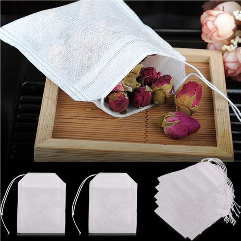 

100pcs Teabags Food Grade Empty Scented Tea Bags Infuser With String Heal Seal Filter Paper for Herb Loose Tea Bolsas