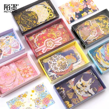 

Momo hot stamping PET boxed stickers and wind collection series ancient wind account diy lipstick decorative stickers 8