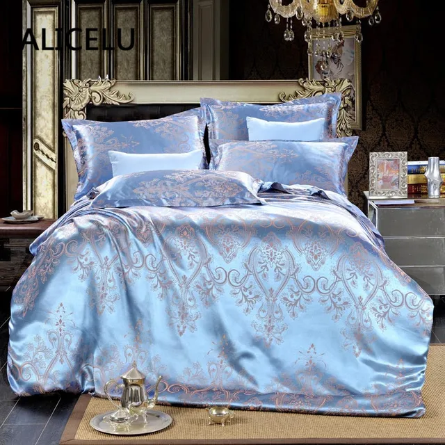 alicelu luxury european and american style modal cotton jacquard bed sheets modal