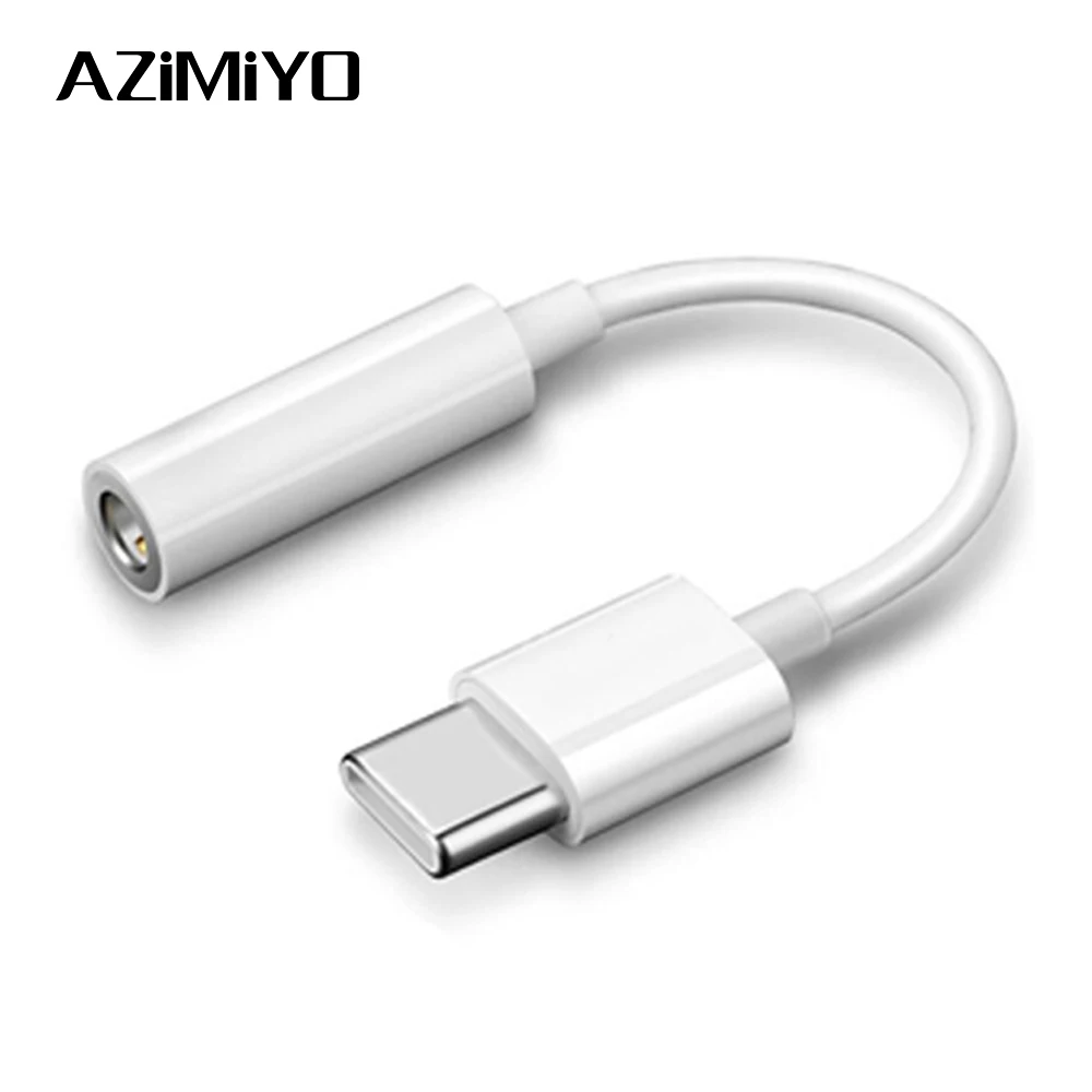 

AZiMiYO Type c to 3.5mm Headphone jack 3.5 AUX USB C Cable For Huawei P30 pro Xiaomi Mi 9 8 se Oneplus 7 pro Audio USB C Adapter