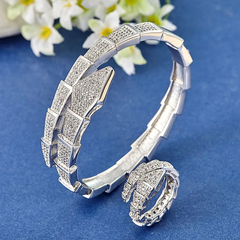 

zlxgirl copper gold Bangle & Rings sets Wedding Jewelry fine Women's bridal bangle with ring jewelry sets couple accessories
