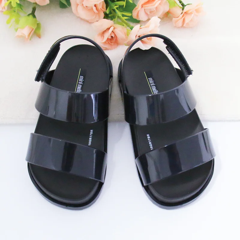 Mini Melissa/оригинальные 3 цвета; Новинка года; прозрачные сандалии для девочек; детские сандалии для мальчиков; детская пляжная обувь; нескользящая обувь для малышей