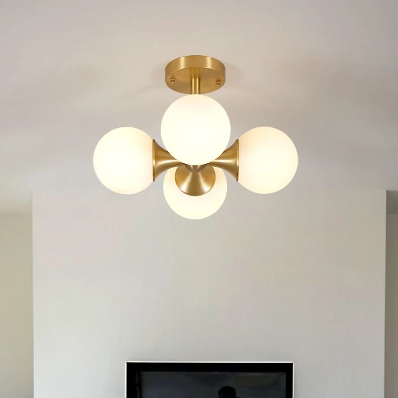 Modern LED Ceiling Lights Nordic Creative Glass Ball Led ceiling lamps living room Kitchen Magic bean bedroom garnish fixtures