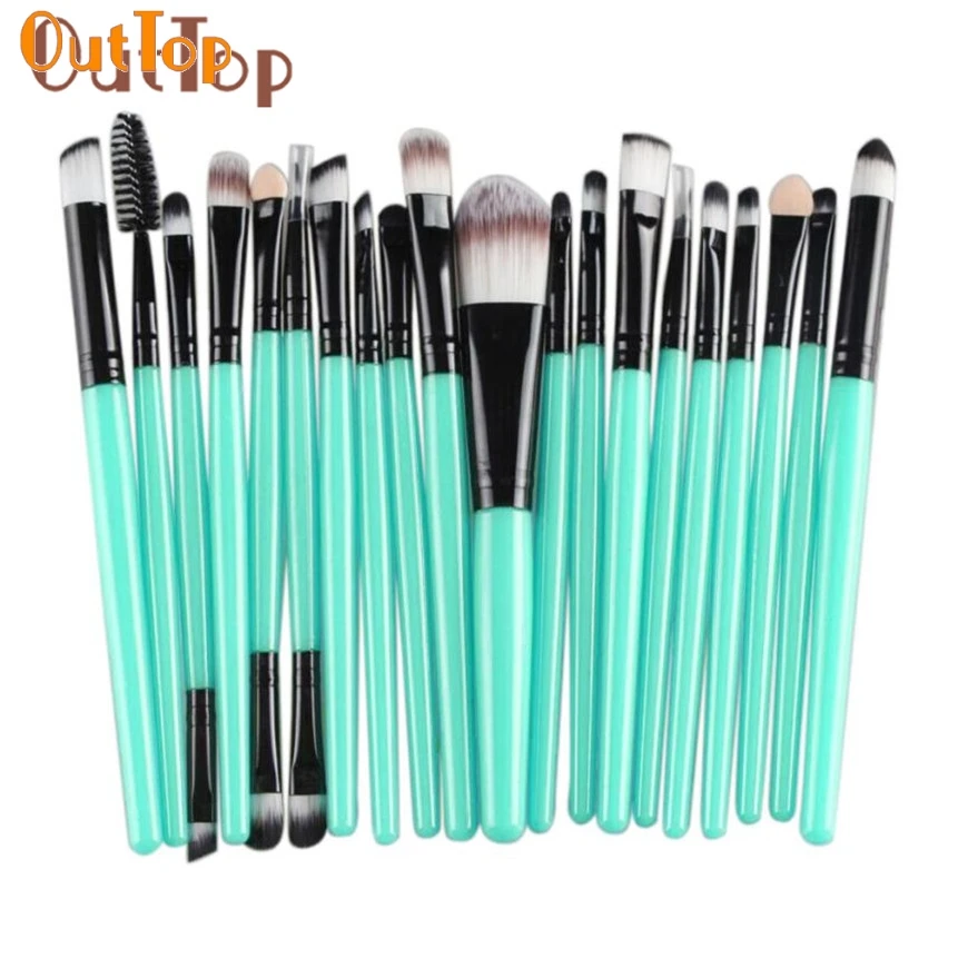 

Makeup NEW Brush Set OutTop ColorBeauty 20pcs Cosmetic Tools Make-up Toiletry Kit Wooden Beauty Brushes Tool Sep14 Drop Shipping