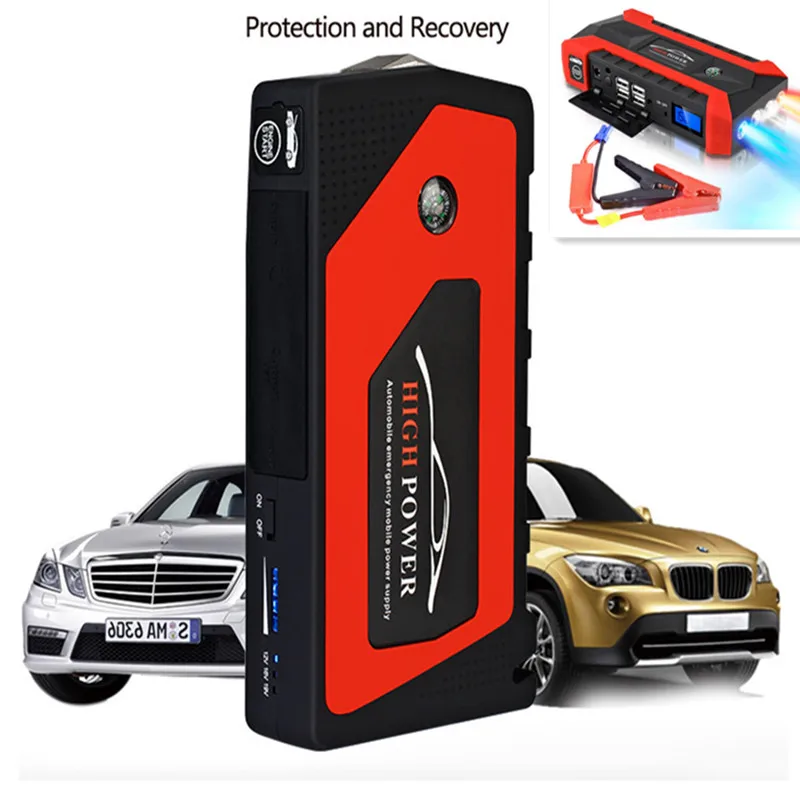 Tanie Nowe wielofunkcyjne urządzenie do awaryjnego uruchamiania 69800mAh 12V 4USB 600A przenośny wzmacniacz do akumulatora samochodowego ładowarka wzmacniacz mocy banku urządzenie zapłonowe