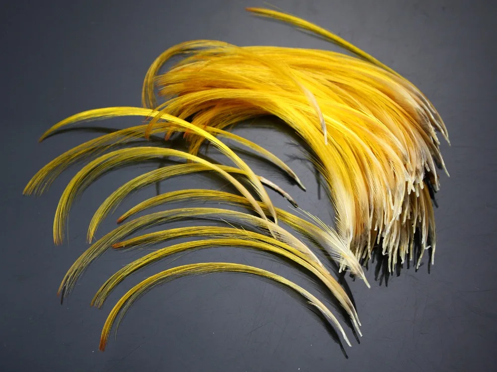 Ручной выбор Золотой фазан гребень перья натуральный мухобойка материал; доступны в 4 размерах