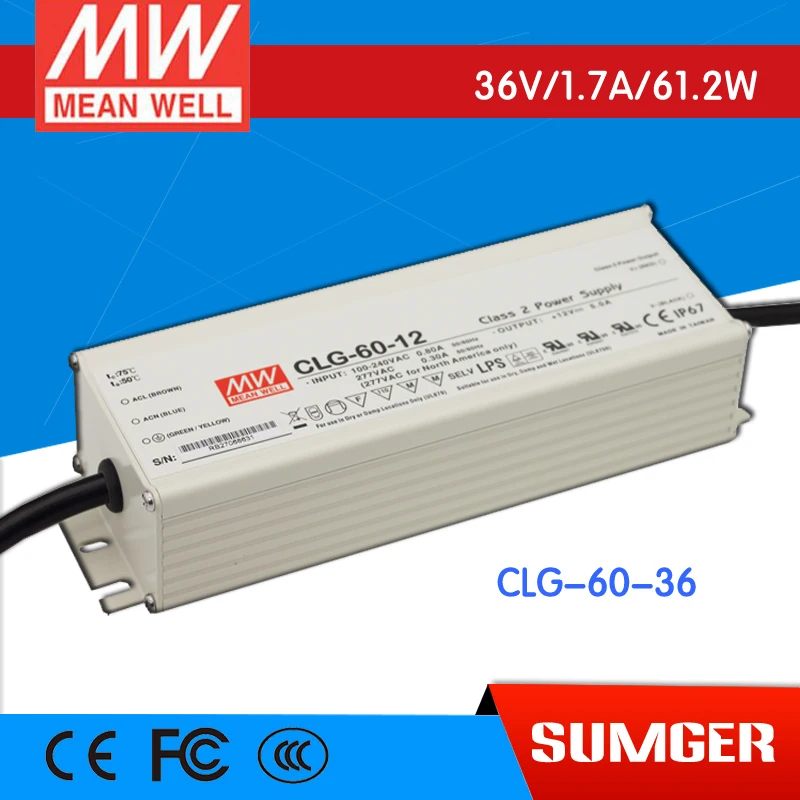 

[CB]MEAN WELL original CLG-60-36 3Pcs 36V 1.7A meanwell CLG-60 36V 61.2W Single Output LED Power Supply
