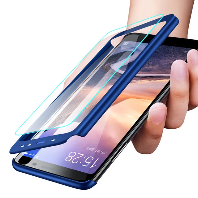 

Olhveitra Case For Xiaomi MiMax3 Mi Max 3 2 Case 360 Full Cover Protective + Tempered Glass Film For Xiaomi Pocophone F1 Fundas