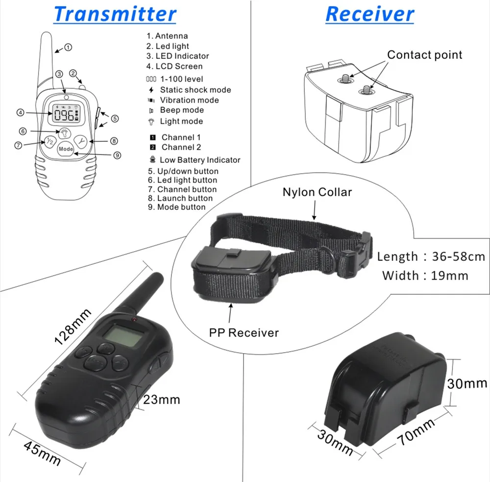 Собак дистанционный пульт с lcd электронный ошейник для тренировок для инструмент для тренировки собак