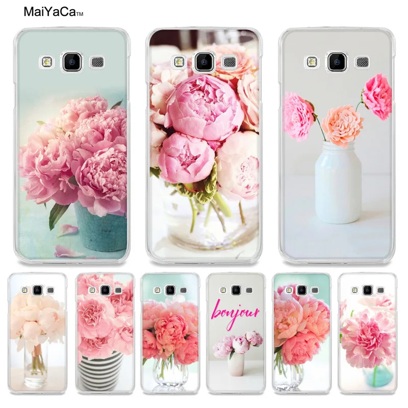 

MaiYaCa Pink Flower Peony On The Vase Coque Shell Phone Case for Samsung A5 A3 A7 2016 A8 A9 2015 Note 3 Note 4