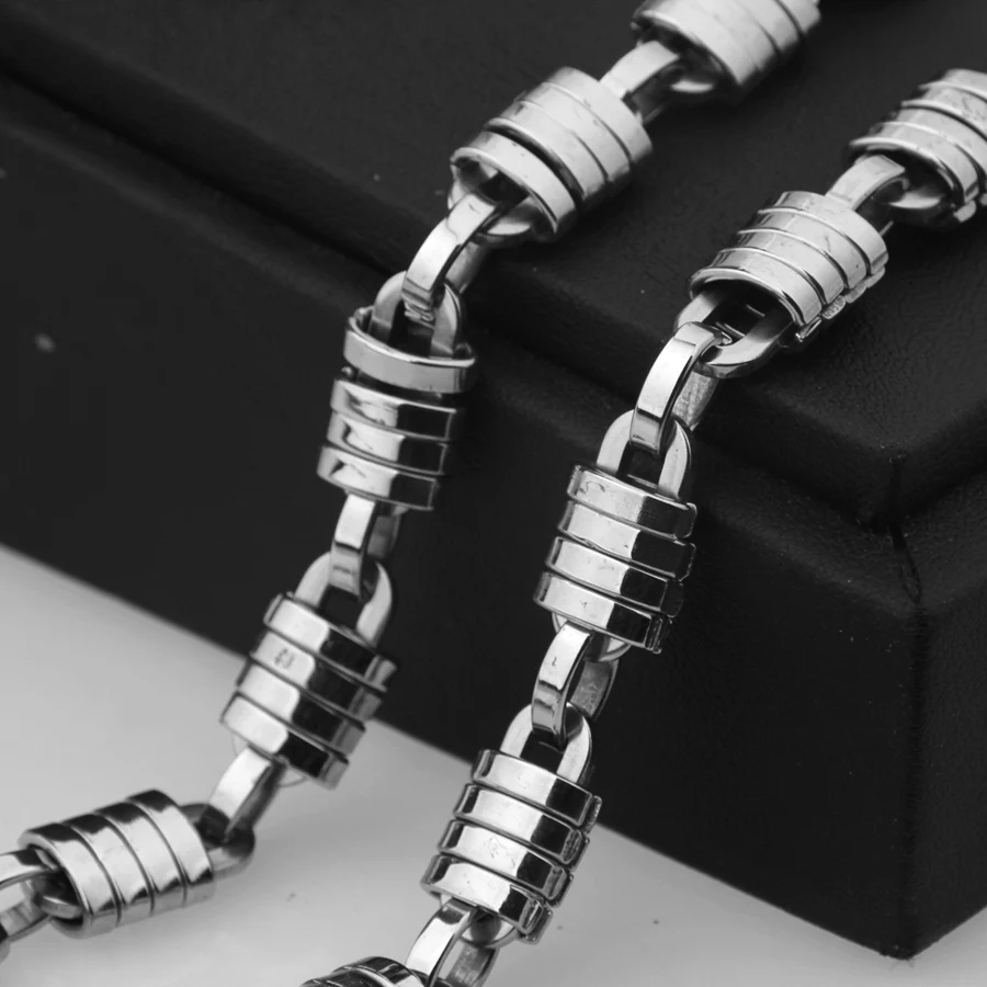Мода Хип-Хоп Мужская Панк крутая цепочка с замком ожерелье 316L нержавеющая сталь мужская цепочка на шею ювелирные изделия