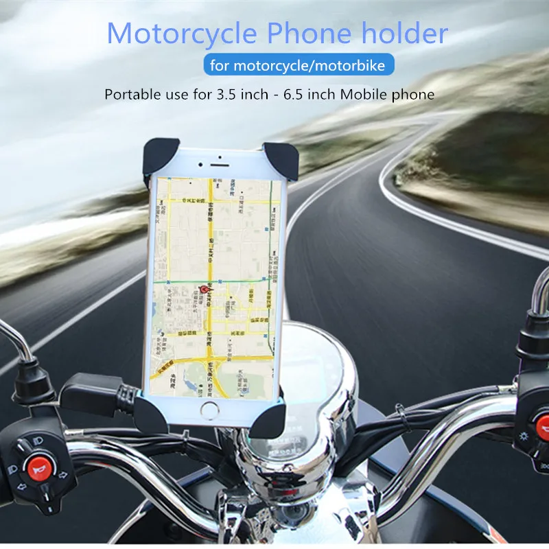 

Tottiday Motor Phone Holder Stand Motorbike rearview mirror Mount Bracket With Edge Protector for iphone samsung huawei xiaomi