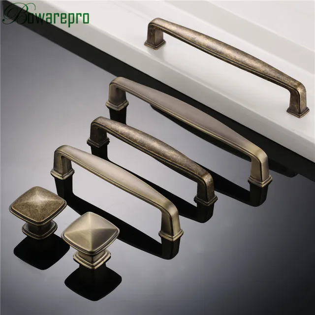bowarepro Antique Bronze Brass Handles Vintage Solid Wardrobe