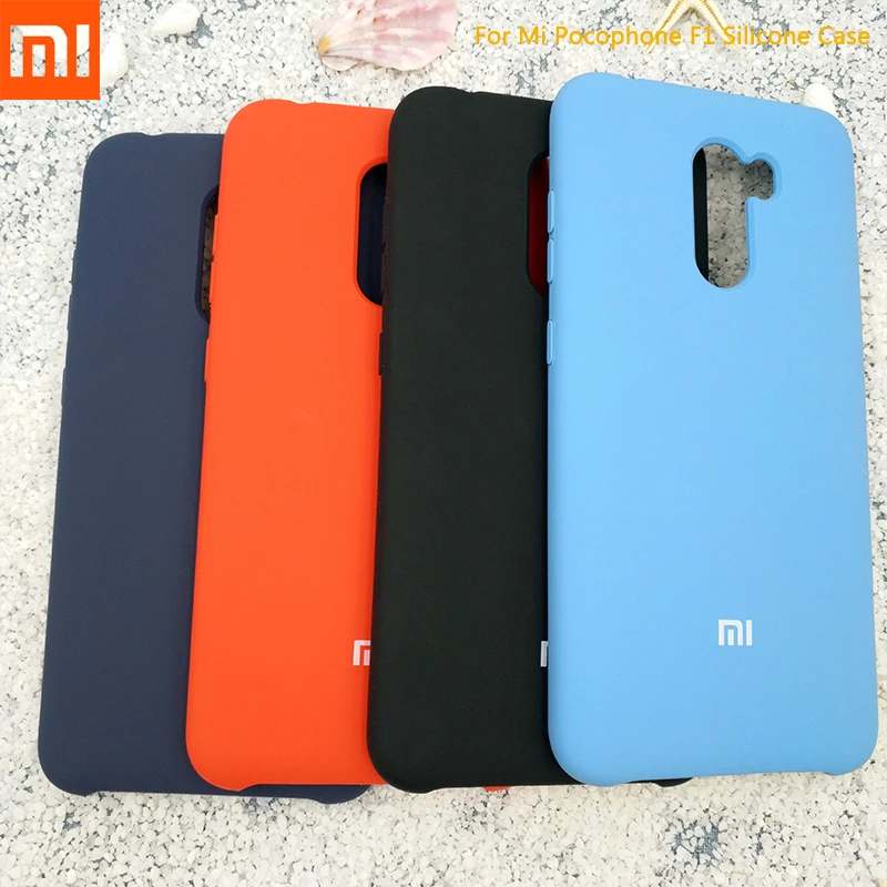

original brand Xiaomi F1 luxury liquid soft silicone back phone protective cover case for Xiao mi F1 Poco Pocophone phone bag