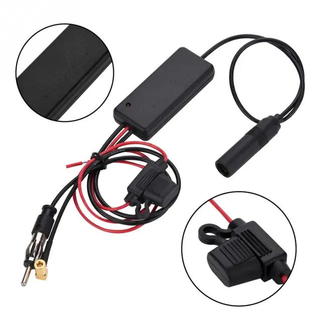 Universal Auto Car Radio FM Antenna Signal Booster Amplifier For Marine Car Vehicle Boat AM DAB FM Signal Antenna Enhance