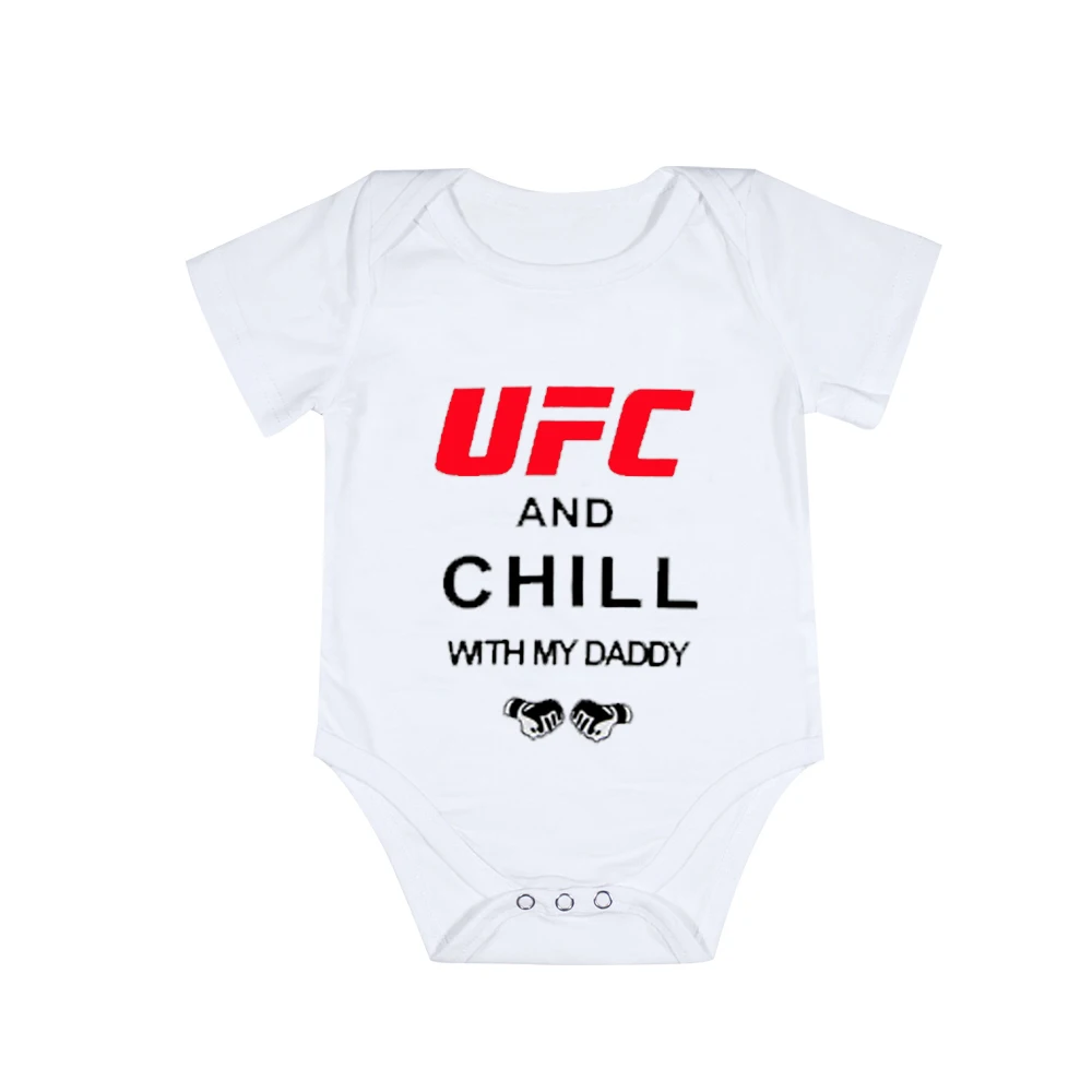 Боди для новорожденных UFC Chill с надписью «Мой папа», боди для малышей, забавный комбинезон с короткими рукавами, летняя одежда для маленьких мальчиков и девочек