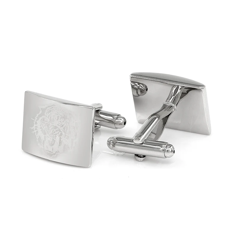 Laser Engraved Tiger Cufflinks Suit Cufflink Unique Mens Gifts