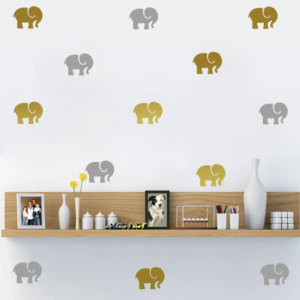 

Nursery Bedroom Cartoon Animals Elephants Wall Art Decals For Kids Room Wall Sticker Home Decor DIY Self Adhesive Wallpaper