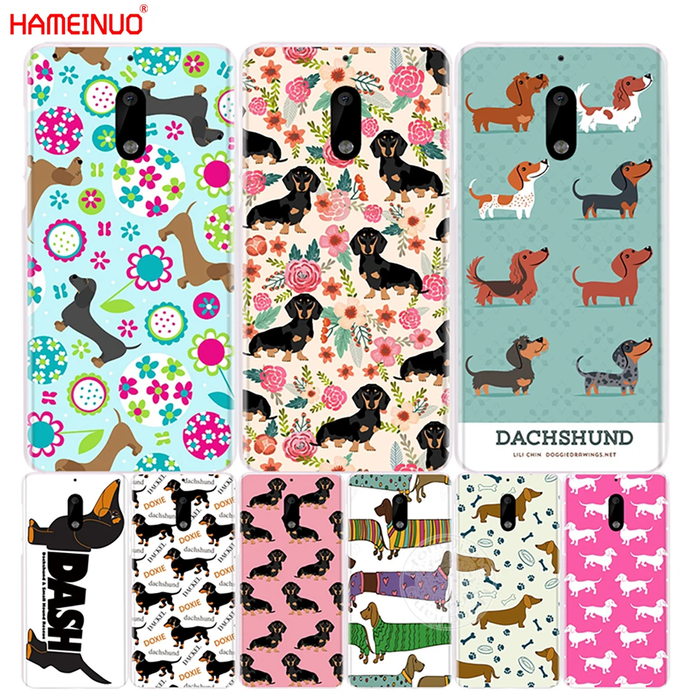 

HAMEINUO dachshund doxie flower dog puppy cover phone case for Nokia 9 8 7 6 5 3 Lumia 630 640 640XL 2018