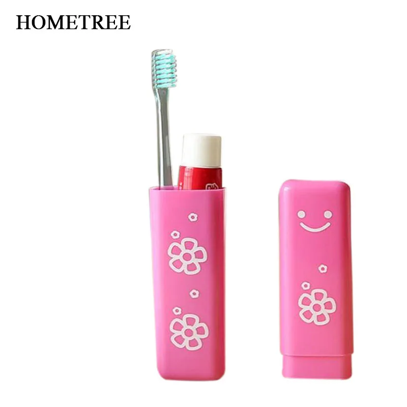 

HOMETREE 1 Pcs Portable Cartoon Mini PP Plastic ToothBrush Box Case Traveling Tooth Brush Holder Bathroom Accessories Sets H699