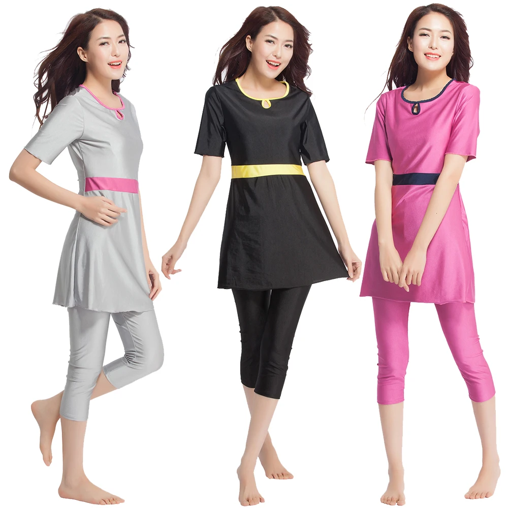 

ARXIPA 2019 Muslim Swimwear Arabian Islamic Swimsuit Women Burkini Conservative Modest Two-piece Beachwear Middle Eastern Cloth