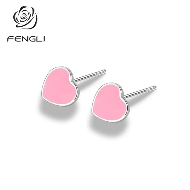 Женские Элегантные серьги гвоздики FENGLI розовые простые для пирсинга ювелирные