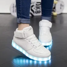 Keduoduo/обувь со светодиодной подсветкой для взрослых; Повседневная обувь со светодиодной подсветкой; Мужская и женская обувь с высоким берцем; светящаяся обувь большого размера; 3 цвета