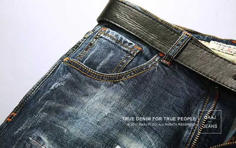 HISTREX джинсовые шорты мужские брендовые рваные летние капри мужские модные байкерские повседневные эластичные потертые рваные синие джинсовые шорты# HJT8E