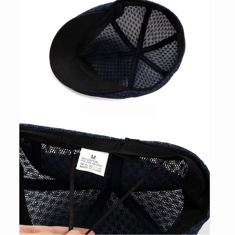 HT1377 Korea Style Summer Sun Cap Hats Plain Solid Black White Grey Ivy Cabbie Flat Caps Breathable Mesh Men Women Beret Caps mens red beret