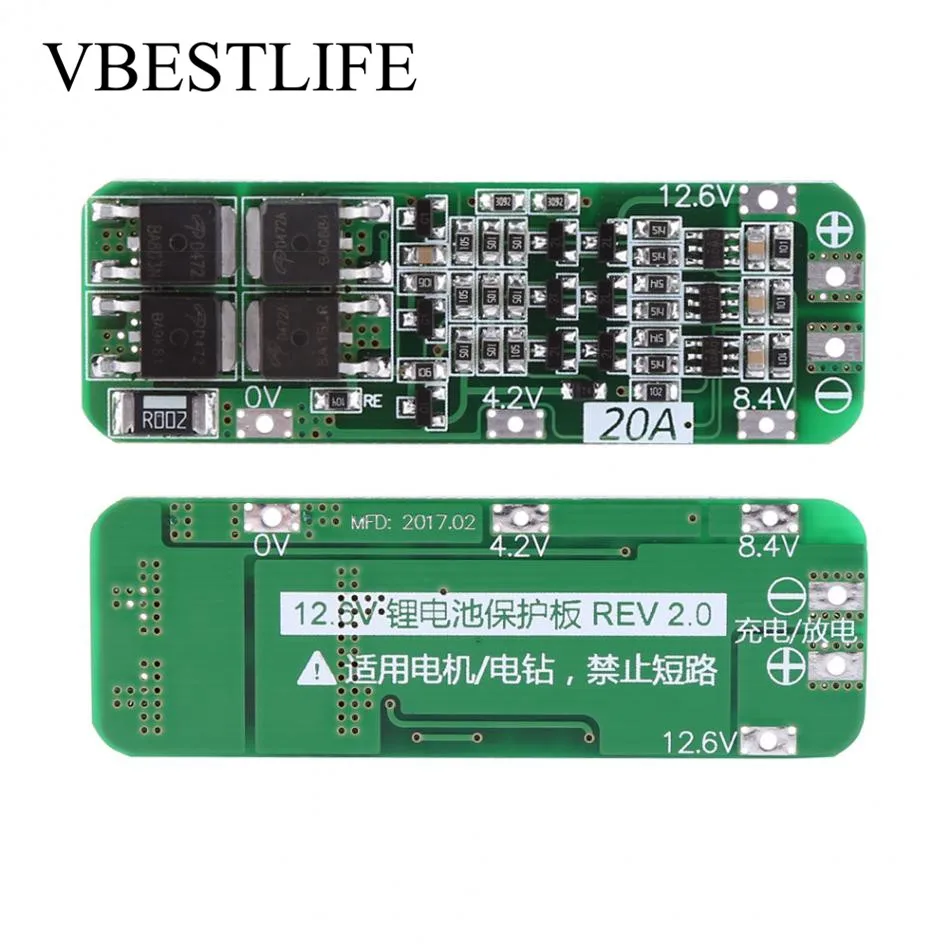 3S 20A Battery Charger Board 12.6V Cell Li ion Lithium Battery 18650