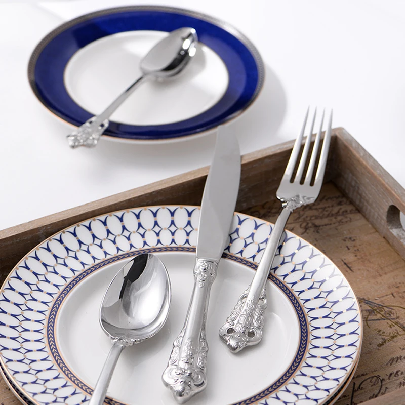 stainless steel dinnerware set  (24)