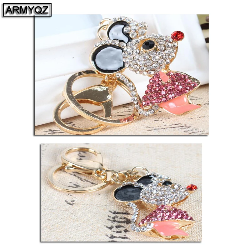 

Cute Diamond Cute Mouse Keych Novelty Chain Car Ring Women Hangbag Pendant For BMW AUDI HONDA Volkswagen accessories