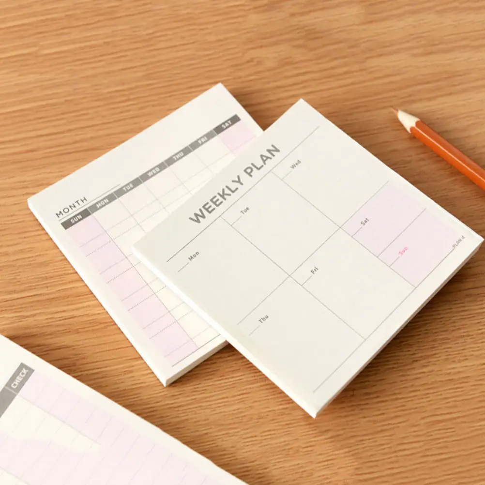 desk moth weekly check list sticky notes memo pad planner free memo pad