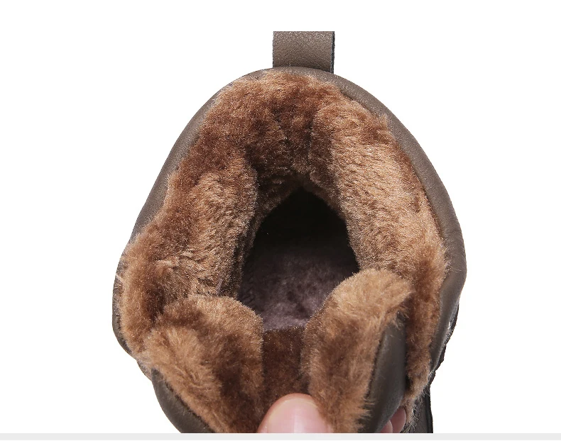 Men's Ankle Boot Casual Mens Boots Winter Warm Men Snow Boot With Fur Black Motorcycle Winter Boots Men Waterproof Plus Size 11 (4)