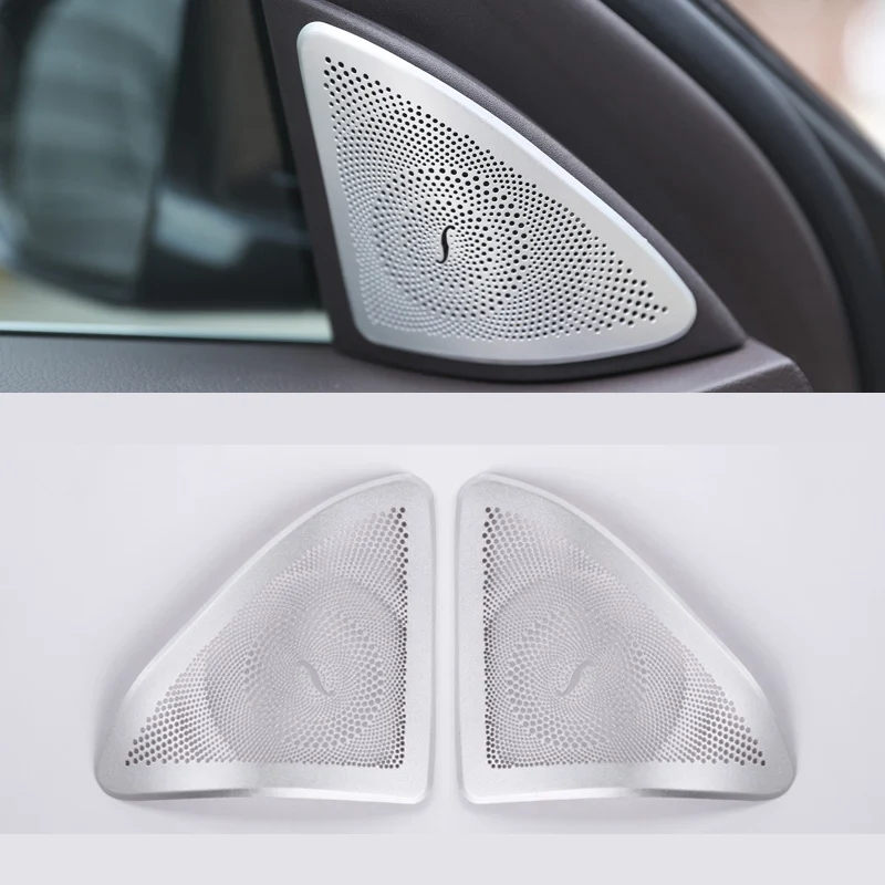 

2pcs Aluminum Alloy Door Stereo Audio Speaker Frame Cover Trim Sticker For Mercedes Benz S Class W222 2014-2019