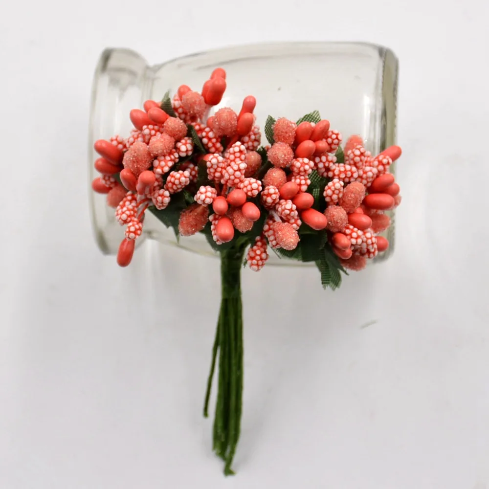 144 шт Мини жемчуг ягоды искусственная тычинка цветок для свадьбы украшения дома Pistil DIY ВЕНОК Скрапбукинг искусственные поддельные цветы